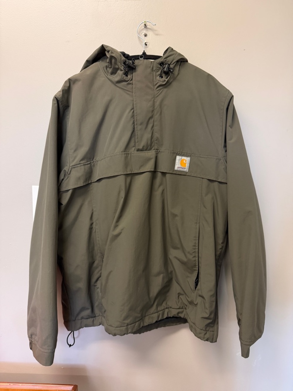 Carhartt WIP Nimbus Olive Hooded Pullover Rain Anorak Jacket